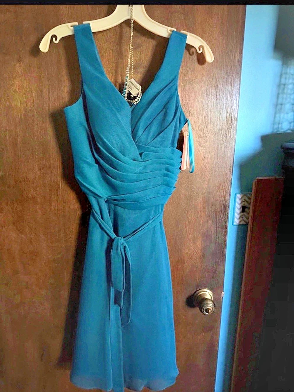 Angelina Faccenda Ruched Maxi Dress in Blue NWT